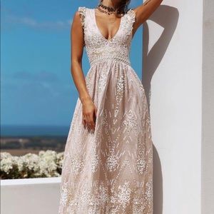 BRAND NEW HELLO MOLLY CHAMPAGNE DRESS.